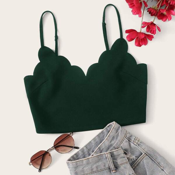 

Scallop Trim Crop Cami Top