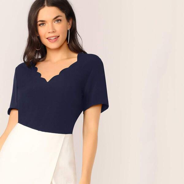 

Solid Scallop Trim Top