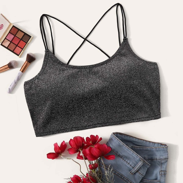 

Plus Sparkly Glitter Criss Cross Bralette