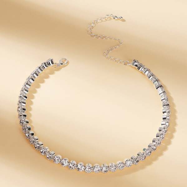 

Rhinestone Design Choker 1pc, Silver