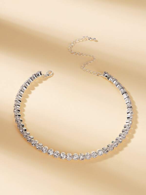 

Rhinestone Design Choker 1pc, Silver
