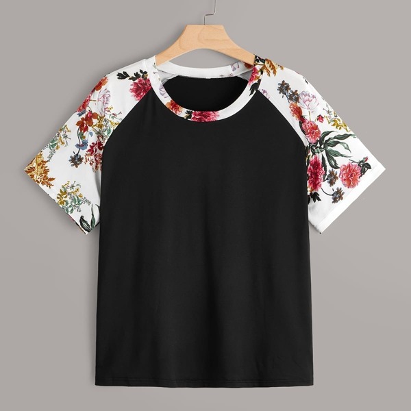 

Plus Floral Print Tee