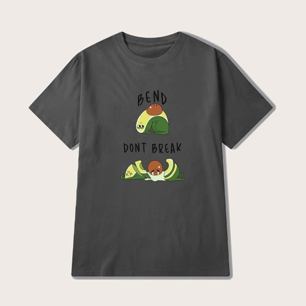 

Men Avocado And Letter Print Tee