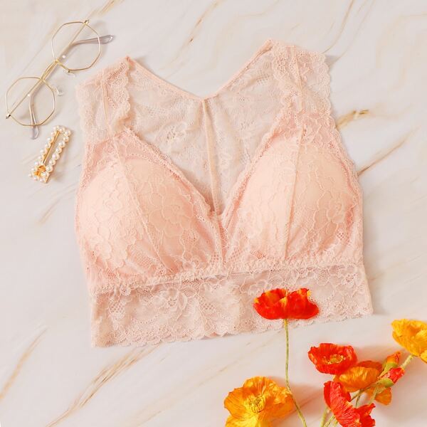 

Floral Lace V-neck Bralette