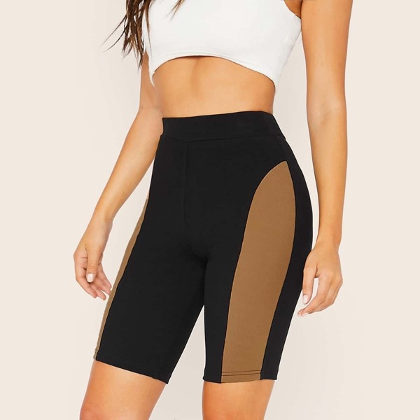 

Two Tone Rib-knit Cycling Shorts