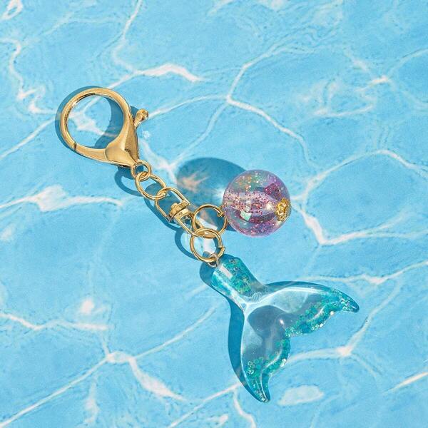 

Bead & Mermaid Tail Charm Bag Accessory, Multicolor