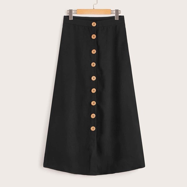 

Button Front A-line Skirt