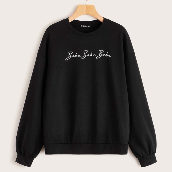 

Letter Graphic Sweatshirt, Black