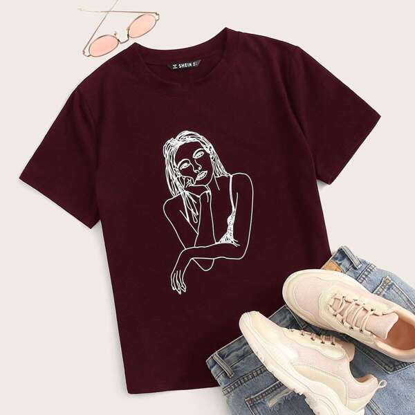 

Figure Print Short Sleeve Tee