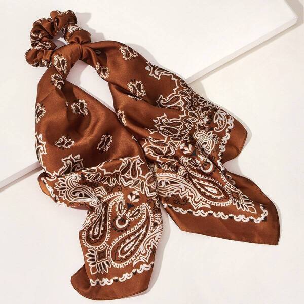 

Paisley Pattern Satin Scrunchie Scarf