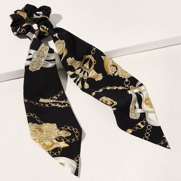 

Chain Pattern Scrunchie Scarf, Multicolor