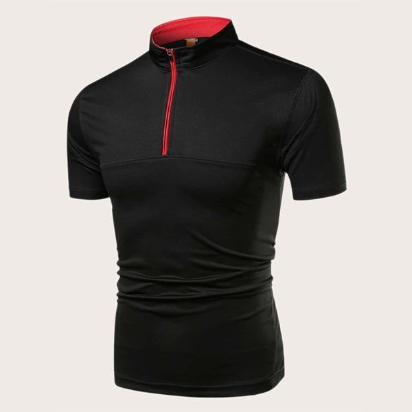 

Men Zipper Front Polo Shirt