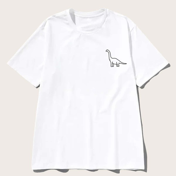 

Men Dinosaur Print Tee