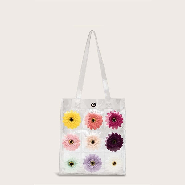 

Floral Decor Clear Shopper Bag
