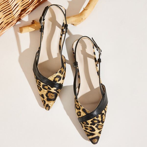 

Point Toe Leopard Slingback Flats