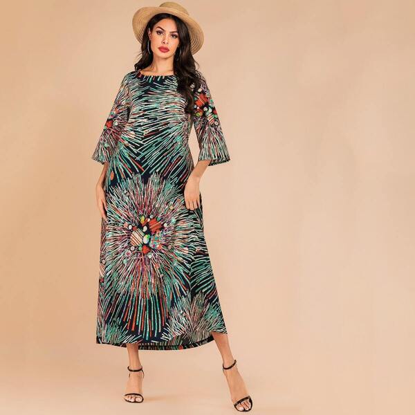 

Colorful Stripe Longline Dress, Multicolor