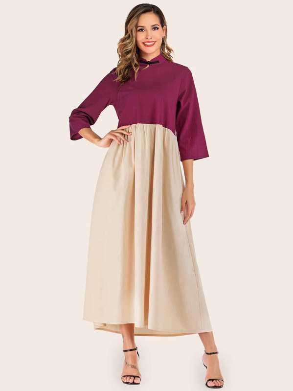 

Color Block Longline Dress, Multicolor, Giulia