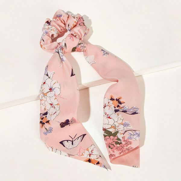 

Girls Floral Pattern Scrunchie Scarf
