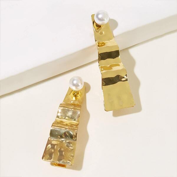 

Textured Faux Pearl Decor Hair Clip 2pcs
