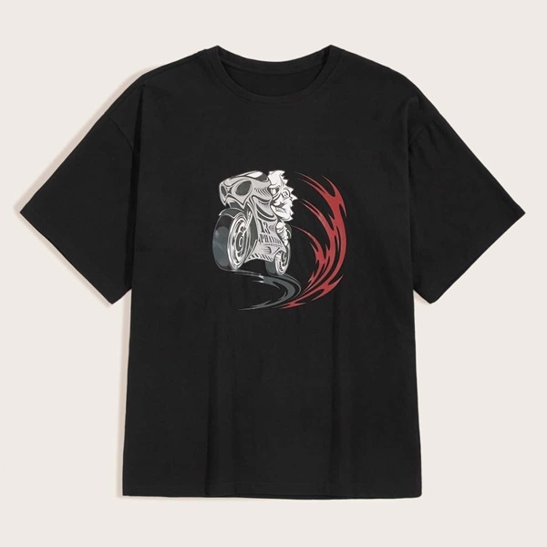 

Men Motorcycle Print Tee
