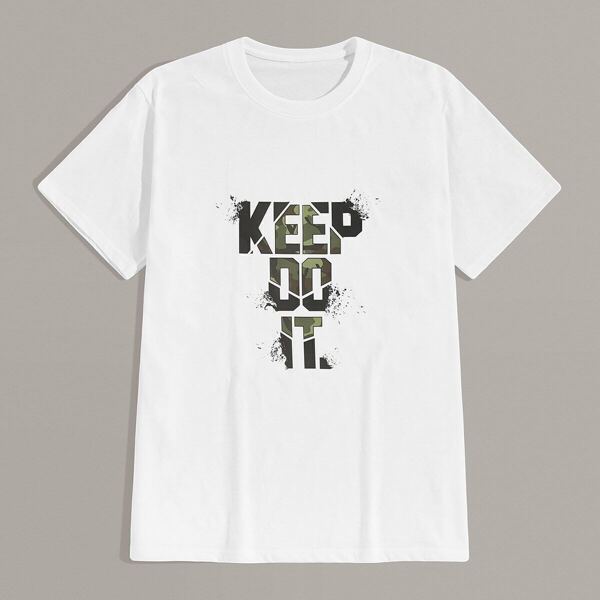 

Men Letter Print Tee