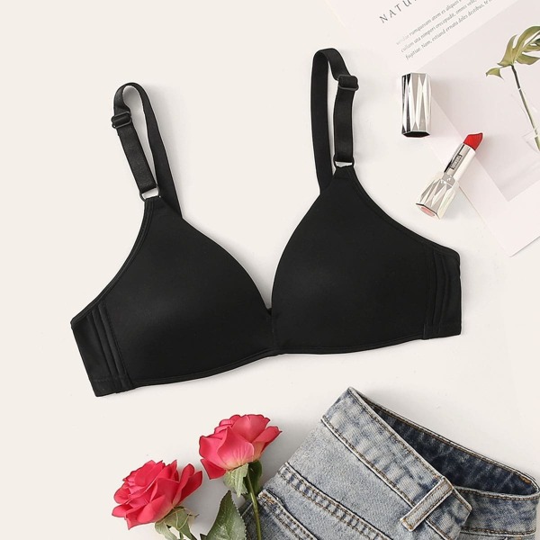 

Adjustable Strap Bra, Black
