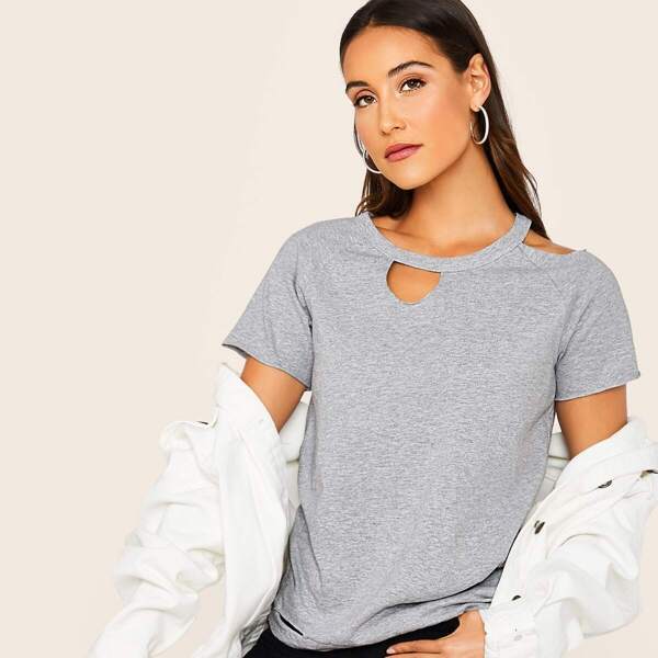 

Cut Out Raglan Sleeve Top