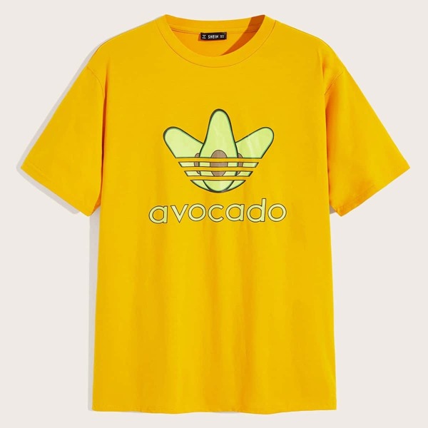 

Men Letter & Fruit Print Tee