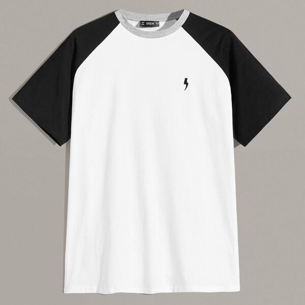 

Men Colorblock Raglan Sleeve Contrast Neck Tee