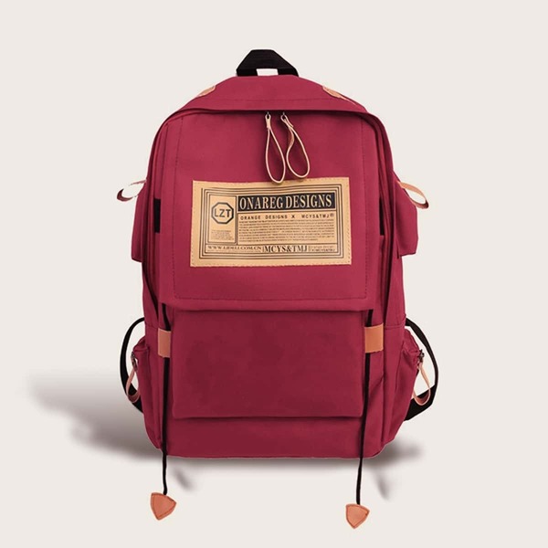 

Letter Print Patch Decor Backpack
