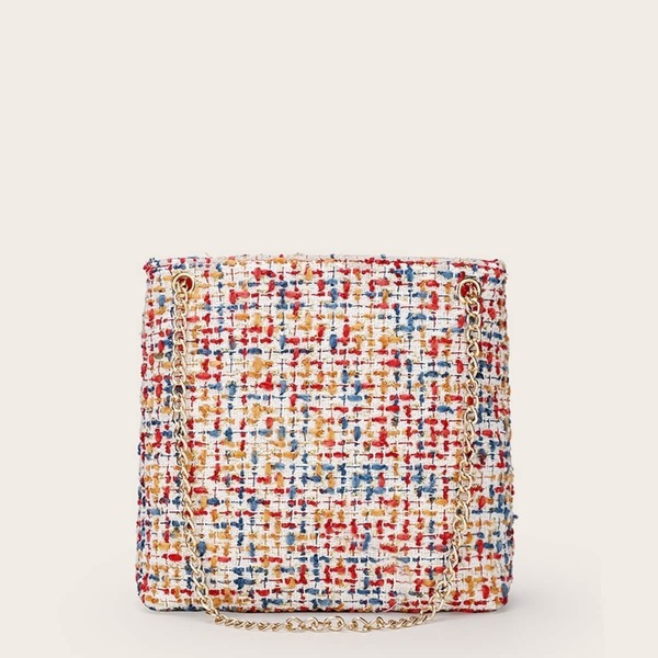 

Tweed Chain Tote Bag