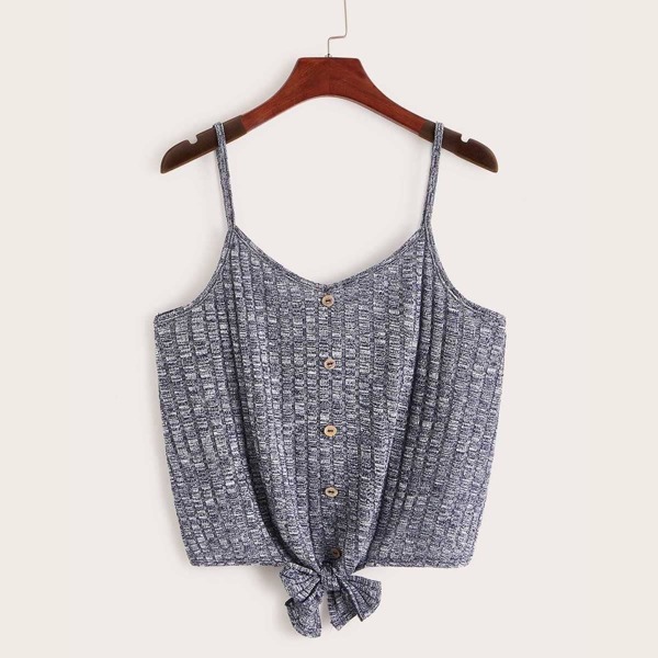 

Button Detail Tie Front Cami Top