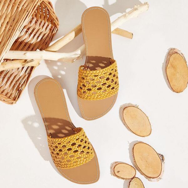 

Hollow Out Braided Detail Flat Sliders