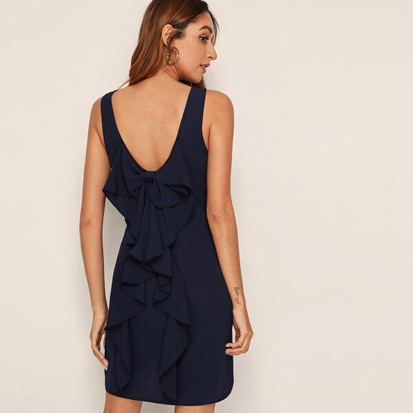 

Ruffle Trim Back Tank Dress