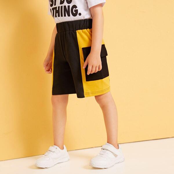 

Toddler Boys Cut And Sew Pocket Detail Shorts