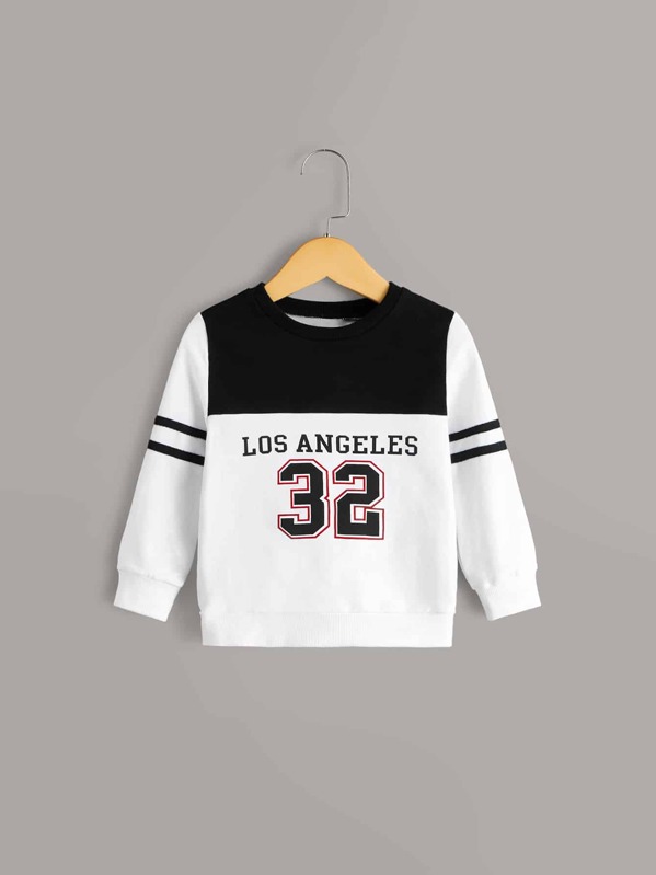

Toddler Boys Letter & Number Print Sweatshirt, Black and white