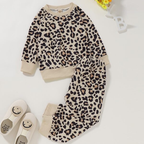 

Toddler Girls Leopard Print Top With Sweatpants, Multicolor