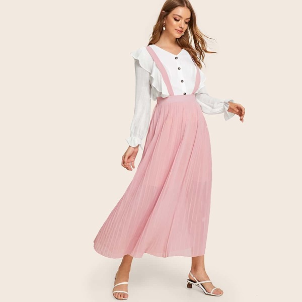 

Button & Strap Detail Skirt