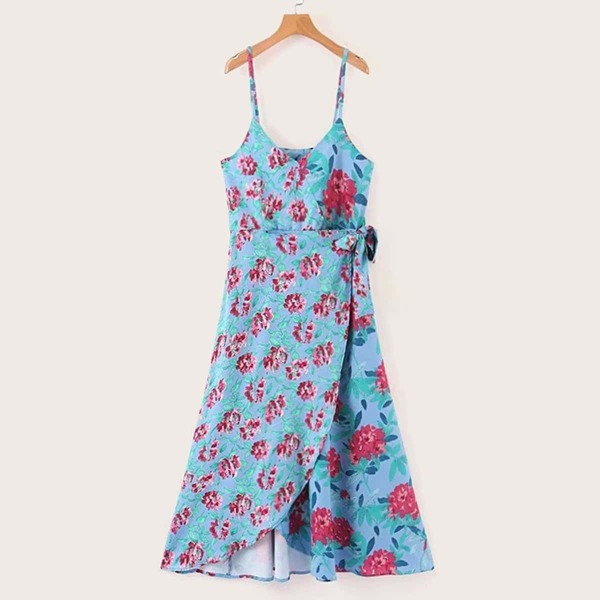 

Floral Print Knot Side Cami Dress & Wrap Skirt