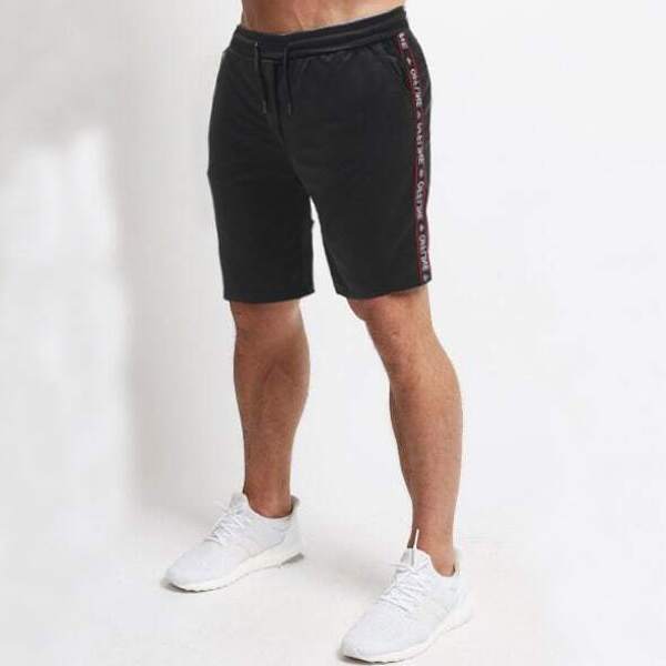 

Men Side Letter Tape Drawstring Track Shorts