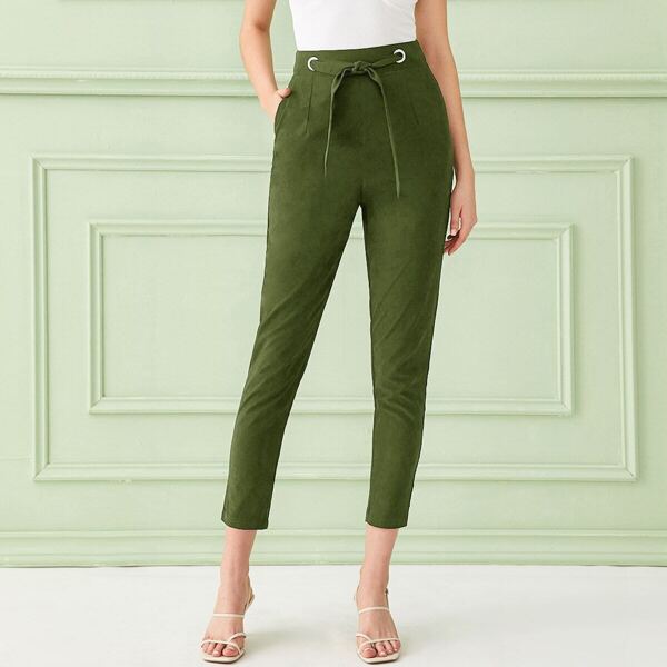 

Tie Front Crop Cigarette Pants
