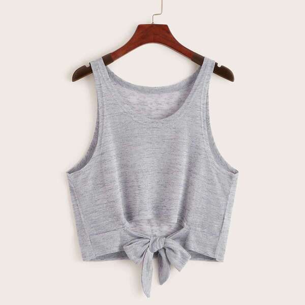 

Tie Front Space Dye Tank Top
