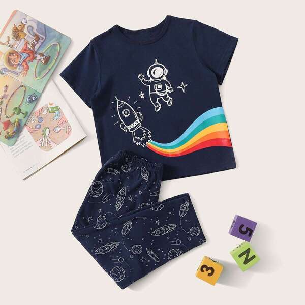 

Toddler Boys Galaxy Print Pajama Set