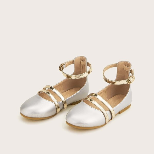 

Toddler Girls Metallic Strap Flats