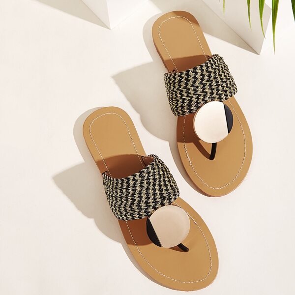 

Toe Post Metal Decor Flat Sliders