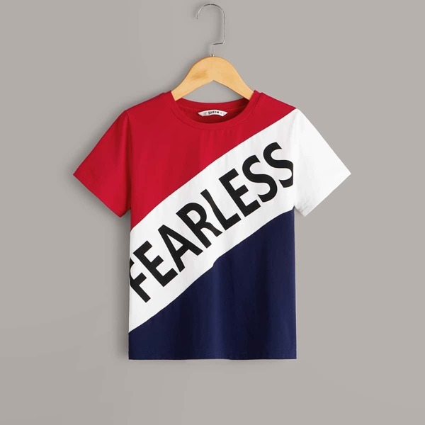 

Boys Letter Graphic Colorblock Tee, Multicolor