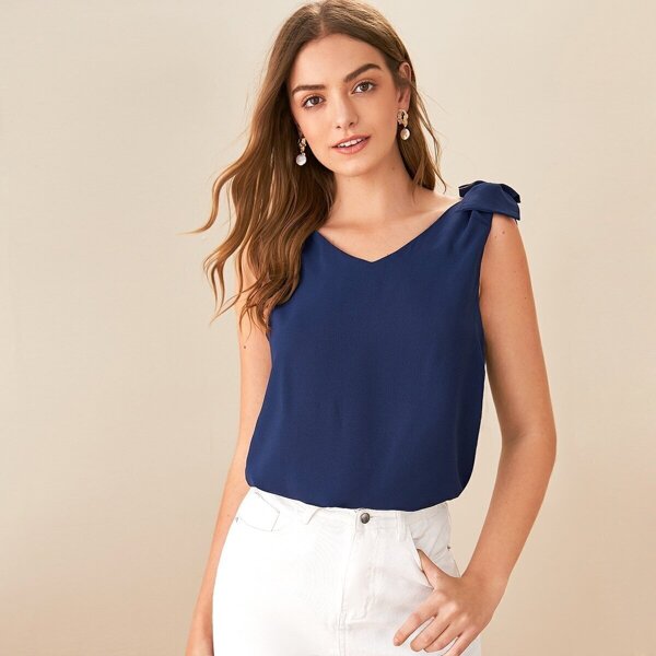 

Bow Detail Strap Solid Top