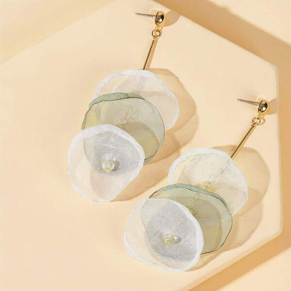 

Tiered Mesh Drop Earrings 1pair