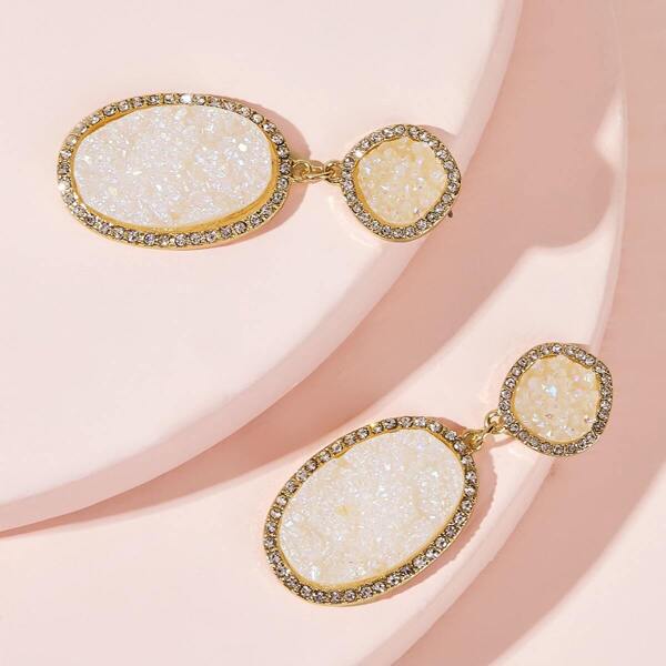

Rhinestone Decor Water-drop Earrings 1pair, Multicolor