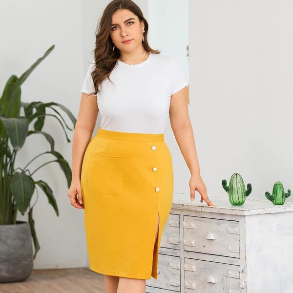 

Plus Split Side Pencil Skirt